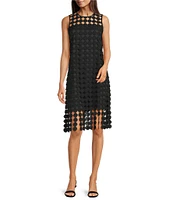 Anne Klein Chemical Lace Round Neck Sleeveless A-Line Midi Dress