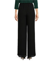 Anne Klein Chiffon Elastic Pull-On High Rise Wide Leg Pants