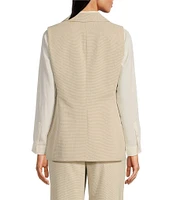 Anne Klein Crossdye Notch Collar 1-Button Vest