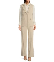 Anne Klein Crossdye Notch Collar 1-Button Vest