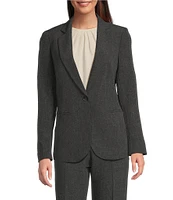 Anne Klein Crossdye Stretch Notch Lapel One-Button Blazer