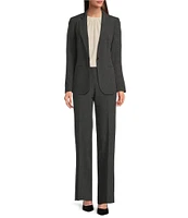 Anne Klein Crossdye Stretch Notch Lapel One-Button Blazer