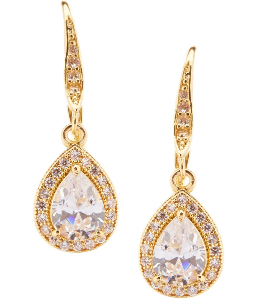 Anne Klein Crystal Cubic Zirconia Teardrop Earrings