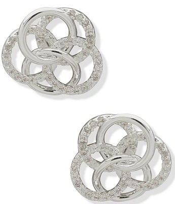 Anne Klein CZ Interlocking Stud Earrings