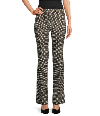 Anne Klein Coordinating Diamond Lurex Tech Stretch Bootleg Trouser Pant