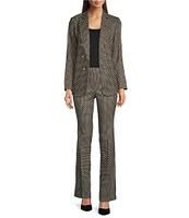 Anne Klein Coordinating Diamond Lurex Tech Stretch Bootleg Trouser Pant