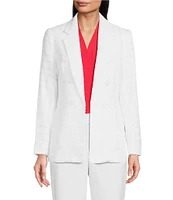 Anne Klein Eyelash Tweed Faux Double Breasted Jacket