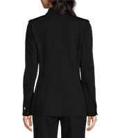 Anne Klein Faux Open Front Double Breasted Peak Lapel Collection Coordinating Compression Blazer