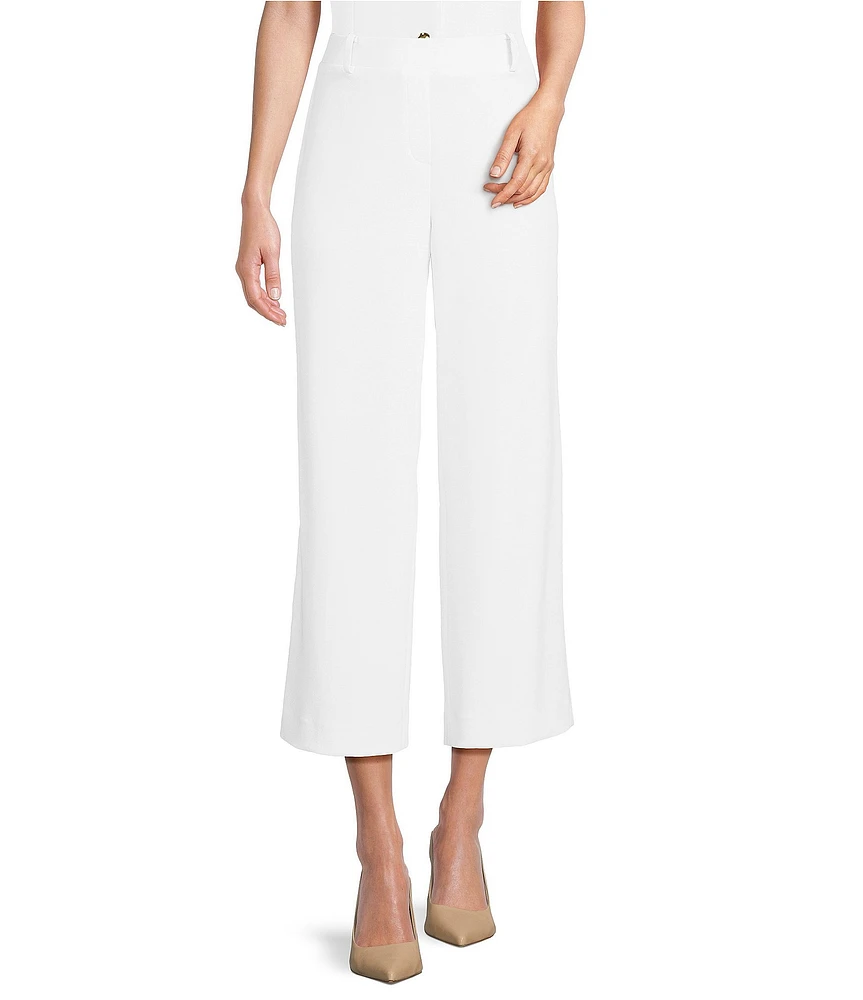 Anne Klein Flat Front Wide Leg Crop Pants