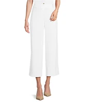 Anne Klein Flat Front Wide Leg Crop Pants