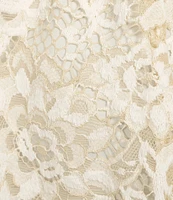Anne Klein Floral Lace Pull-On Shirred Skirt