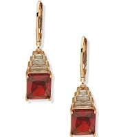 Anne Klein Gold Tone CZ Drop Earrings