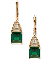 Anne Klein Gold Tone CZ Drop Earrings