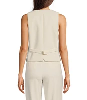 Anne Klein Heavy Urban Stretch Button Front Vest