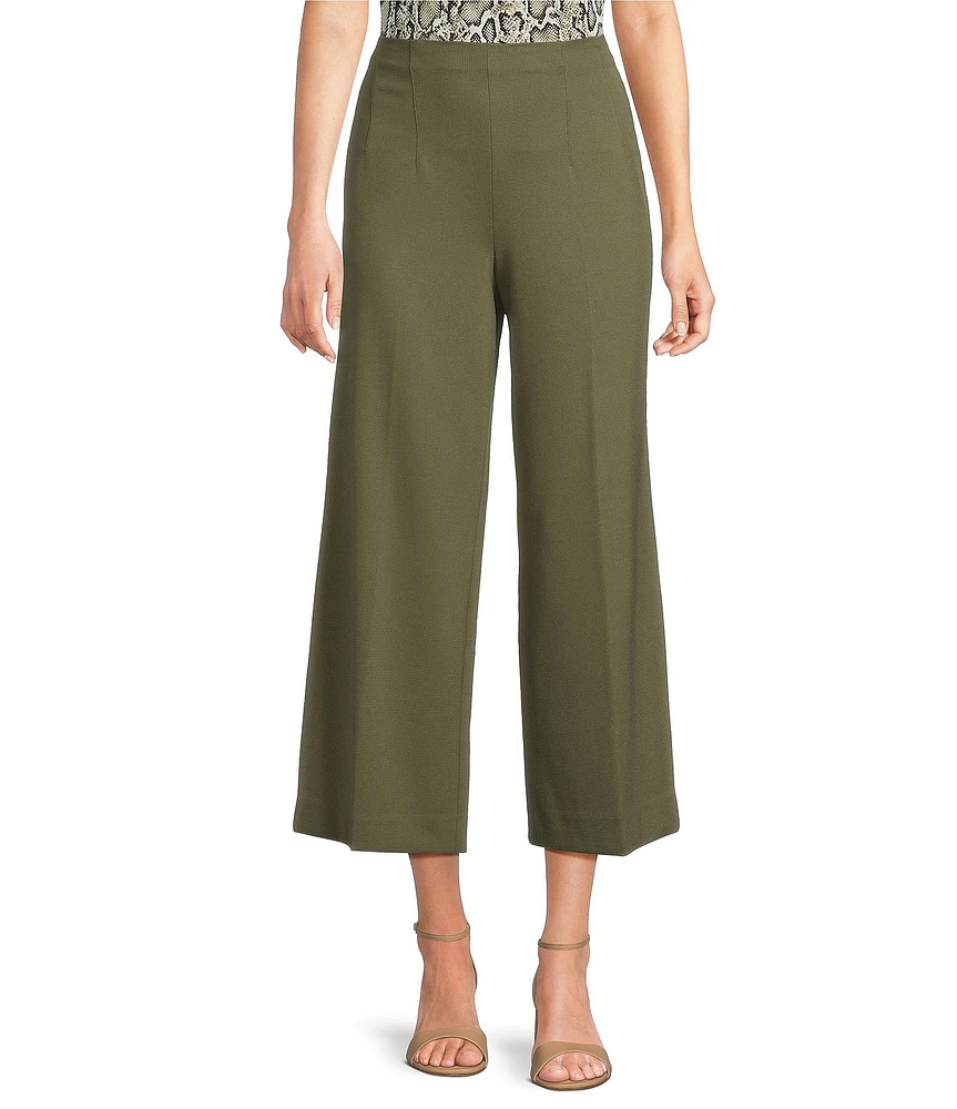 Anne Klein High Rise Pull-On Wide Leg Crop Pants