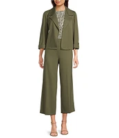 Anne Klein High Rise Pull-On Wide Leg Crop Pants