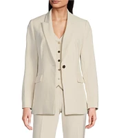 Anne Klein Liberty Stretch Notch Collar One Button Blazer