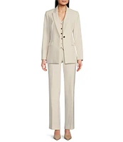 Anne Klein Liberty Stretch Notch Collar One Button Blazer