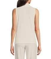Anne Klein Moss Crepe Keyhole Twist Neck Sleeveless Top