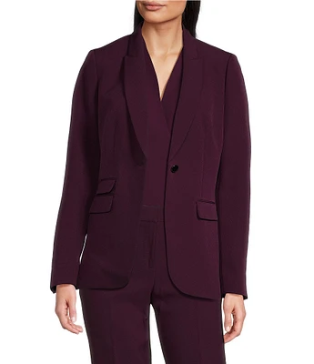 Anne Klein Notch Lapel Long Sleeve Stretch 1-Button Coordinating Blazer