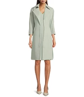 Anne Klein Peak Lapel Notch Collar Long Sleeves Topper Urban Stretch Jacket