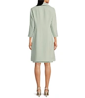 Anne Klein Peak Lapel Notch Collar Long Sleeves Topper Urban Stretch Jacket
