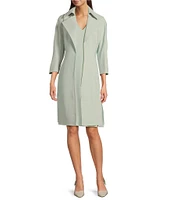 Anne Klein Peak Lapel Notch Collar Long Sleeves Topper Urban Stretch Jacket