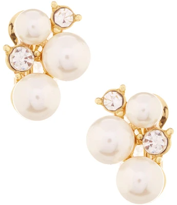 Anne Klein Faux-Pearl Cluster Clip-On Earrings