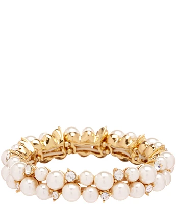 Anne Klein Pearl Crystal Stretch Bracelet