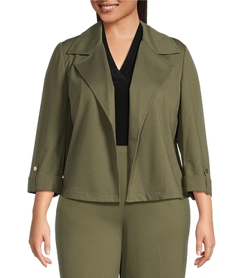 Anne Klein Plus Size Bedford Stretch Drapey Short Trench