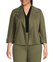 Anne Klein Plus Size Bedford Stretch Drapey Short Trench
