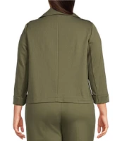 Anne Klein Plus Size Bedford Stretch Drapey Short Trench