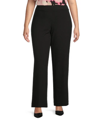 Anne Klein Plus Size Cool Crepe Wide Leg Pull On Trousers
