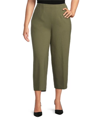 Anne Klein Plus Size High Rise Pull-On Wide Leg Crop Pants