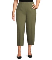 Anne Klein Plus Size High Rise Pull-On Wide Leg Crop Pants