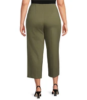 Anne Klein Plus Size High Rise Pull-On Wide Leg Crop Pants