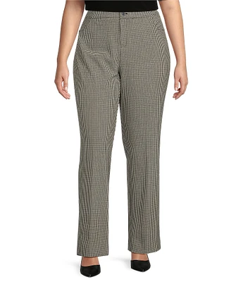 Anne Klein Plus Size Houndstooth Boot Leg Pant