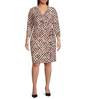 Anne Klein Plus Size Long Sleeve Faux Wrap Dress