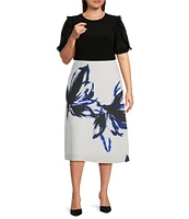 Anne Klein Plus Size Pull On Bias Midi Skirt
