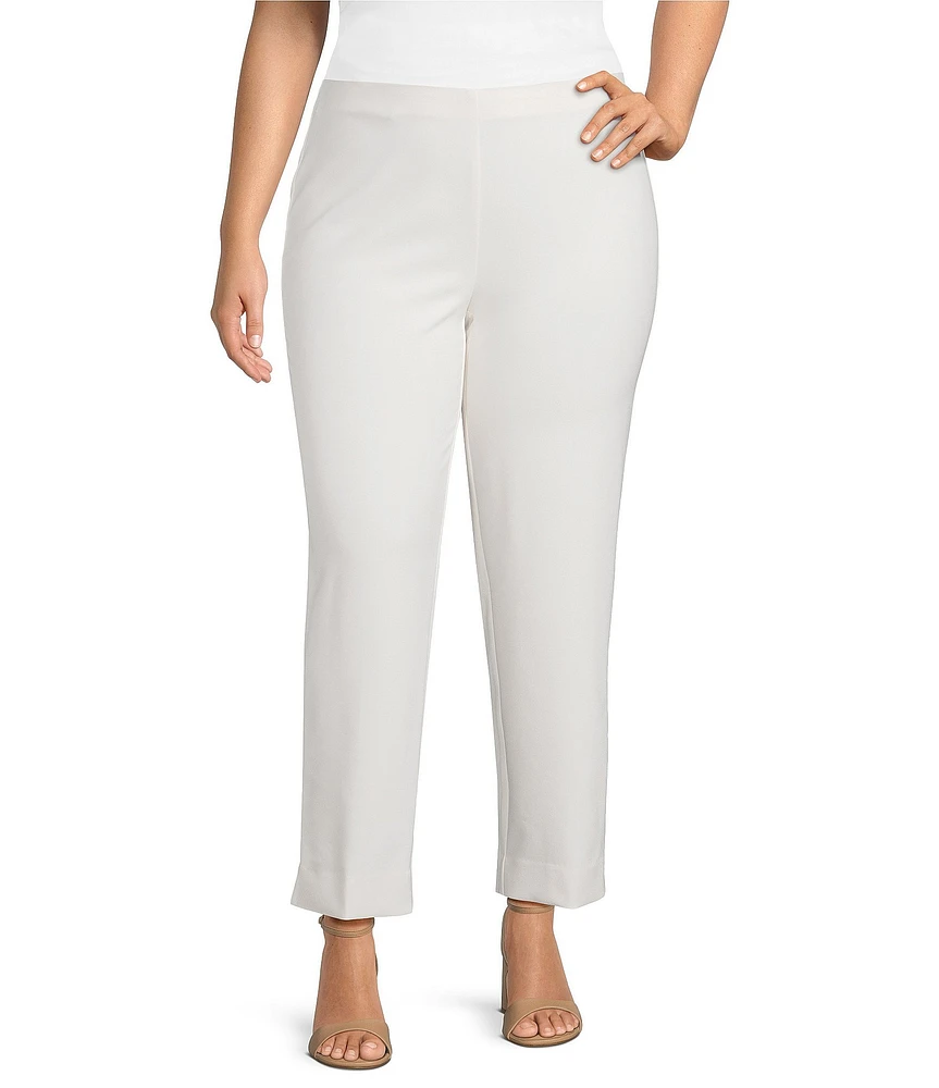 Anne Klein Plus Size Pull On Hollywood Waist Straight Ankle Pants