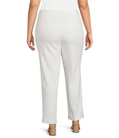 Anne Klein Plus Size Pull On Hollywood Waist Straight Ankle Pants