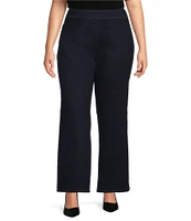 Anne Klein Plus Size Super Stretch High-Rise Wide-Leg Pull On Jean