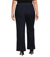 Anne Klein Plus Size Super Stretch High-Rise Wide-Leg Pull On Jean