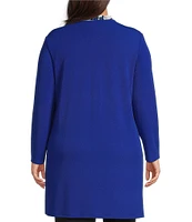 Anne Klein Plus Size Textured Crepe Hardware Cardigan