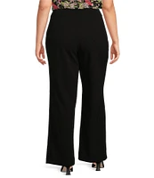 Anne Klein Plus Stretch Crepe Pull-On Wide Leg Pants