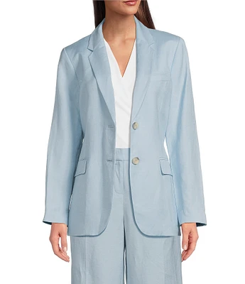 Anne Klein Refined Linen Notch Collar 2- Button Jacket