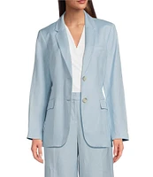 Anne Klein Refined Linen Notch Collar 2- Button Jacket