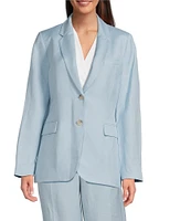 Anne Klein Refined Linen Notch Collar 2- Button Jacket