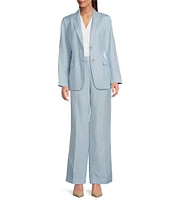 Anne Klein Refined Linen Notch Collar 2- Button Jacket