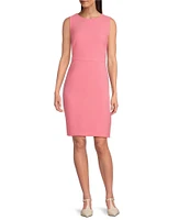 Anne Klein Round Neck Sleeveless Stretch Shift Dress